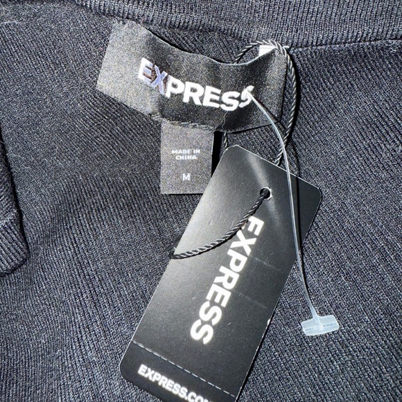 Express Black Body Contour Ruffle One Shoulder Cropped Sweater Tank SKU0545 - Picture 6 of 7